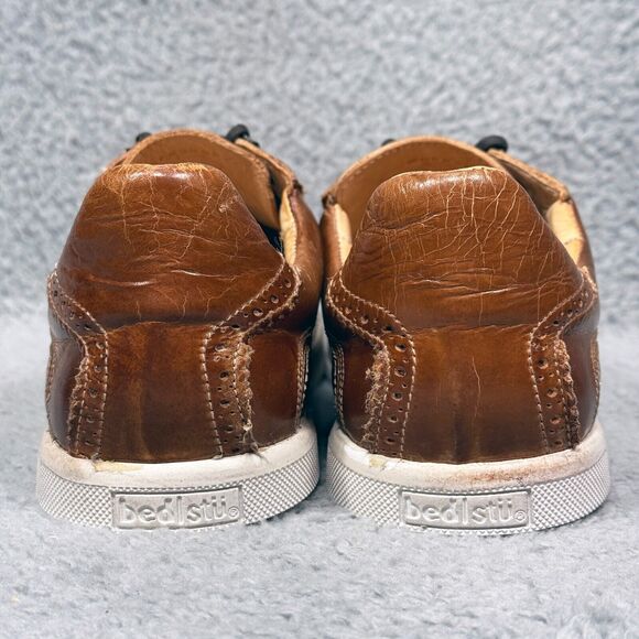 Bed Stu Land Mens Size 11 Low Top Sneakers Shoes Distressed Brown Leather - Picture 4 of 9